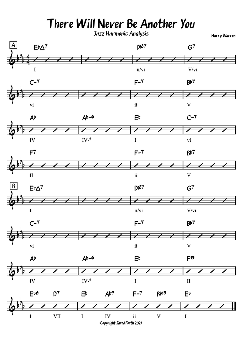 Jazz Theory: There Will Never Be Another You