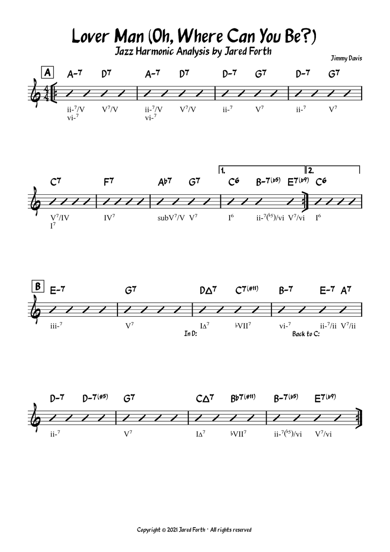 Jazz Theory: Lover Man