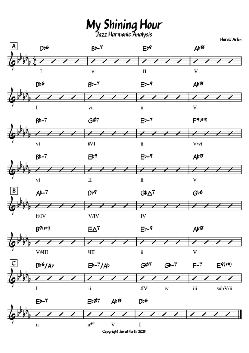Jazz Theory: My Shining Hour