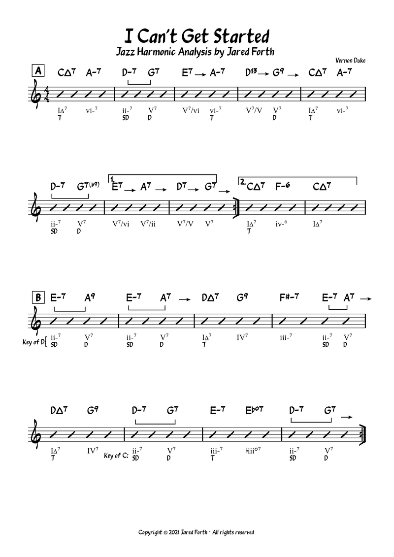 Jazz Theory: I Can't Get Started