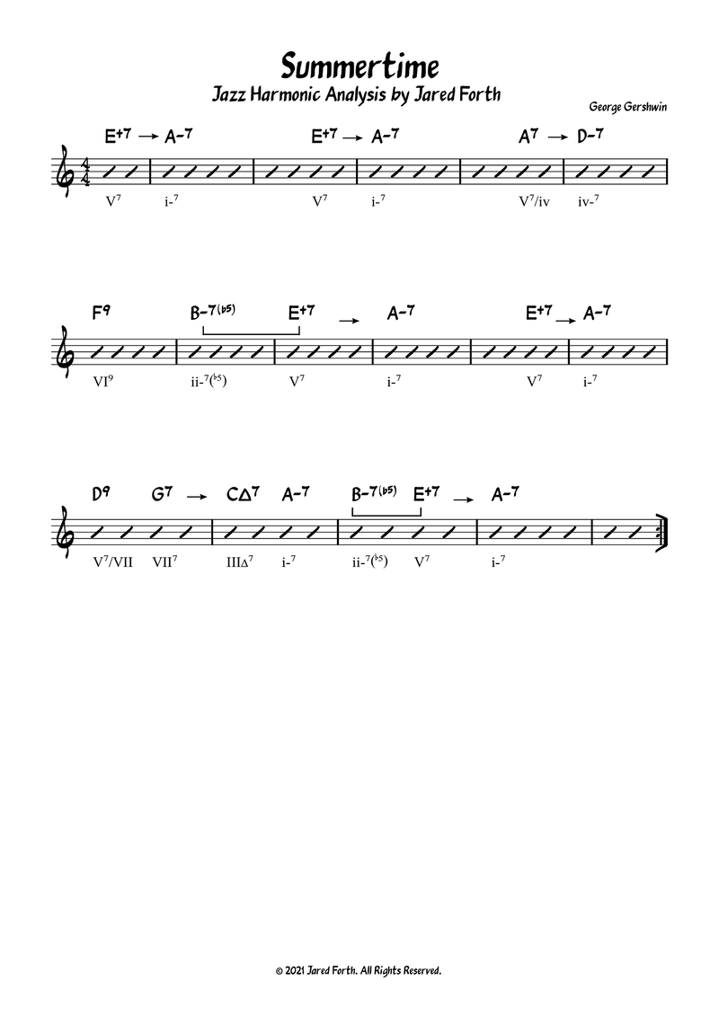 Jazz Theory: Summertime