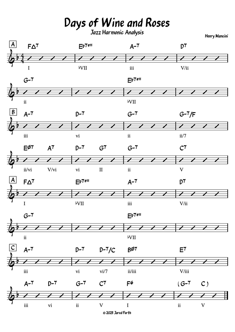 Jazz Theory: Days of Wine and Roses
